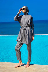 Andalus by Marina │ Modest Swimwear Set 3-piece gray - A2502-4